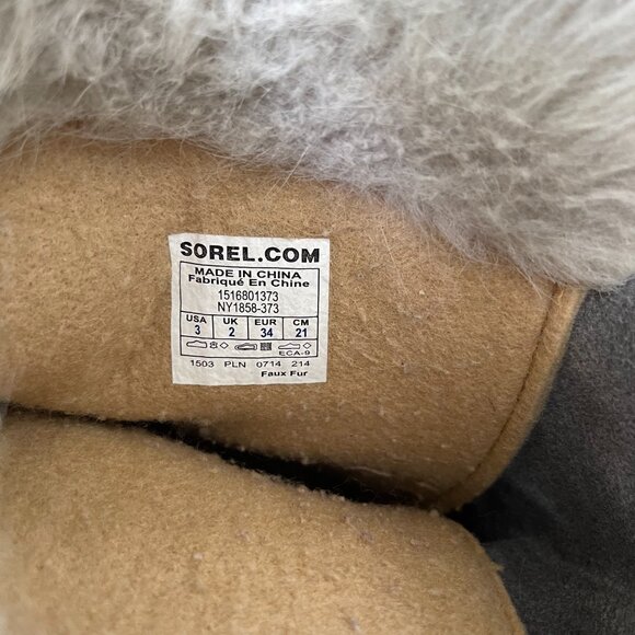 Girl's SOREL Joan Of Artic Lace-Up Waterproof Winter Snow Boots Youth Size 3 - Picture 8 of 9